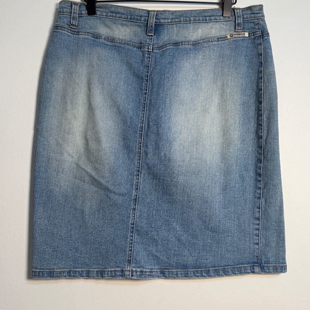 VTG Y2K Hydraulic low rise denim midi‎ skirt size 09/10